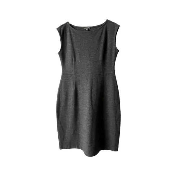 Eileen Fisher Charcoal Gray 100% Wool Crepe Sleeveless Dress SZ Petite M… - Picture 1 of 6